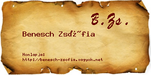 Benesch Zsófia névjegykártya